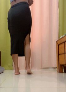 Chic Black skirt with High Slit