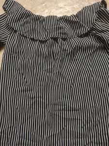 Striped Off-Shoulder Bell Sleeve Top