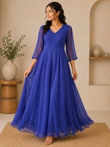Elegant Royal Blue Maxi Gown