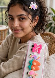 Cute Colorful Character Hair Clips – 5 Piece Set