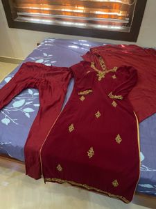 Maroon Embroidered Salwar Kameez