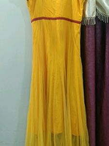 Yellow Anarkali Dress With Dupatta
