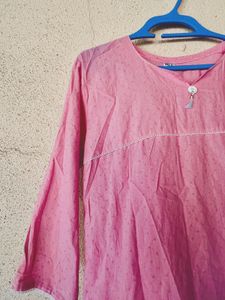 Pink Cotton Kurta