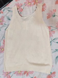 Beaded Neckline Sleeveless Top