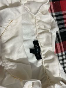 Blue Tiered Skirt and white top