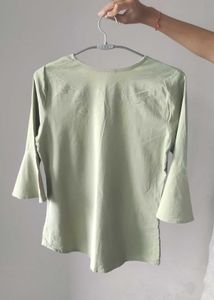 Chic Eyelet Detail Bell Sleeve Top