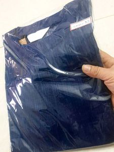 Navy Blue Pleated Mesh Top no 26