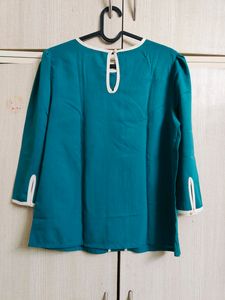 Formal Sea Green Top Polyester (M/34)