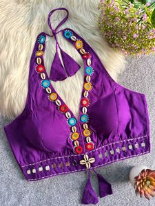 Designer Embroidered Halter Neck Blouse