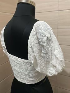 White Broderie Anglaise Corset Top