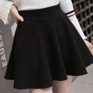 Black Flared Mini Skirt