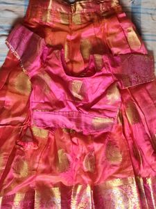 Pink Silk  Blouse And Lehanga