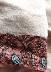 Cream Embroidered Pashmina Shawl