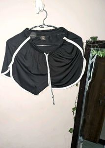 Black Dolphin Shorts with White Trim
