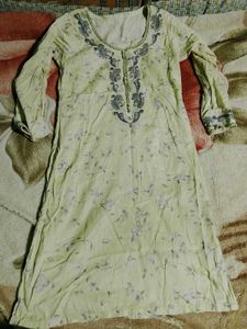 Beautiful Light Green Embroidered Kurta