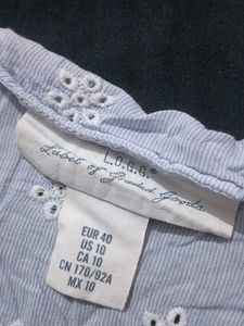 Light Blue Embroidered Tie-Up