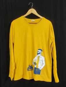 Bewakoof Yellow Printed Sweatshirt (Men)