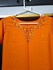 Vibrant Orange Kurta Set