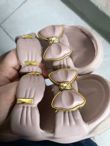 Cute Pink Bow Flip Flops 38 size