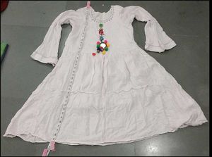 Elegant White Tiered Kurta Set