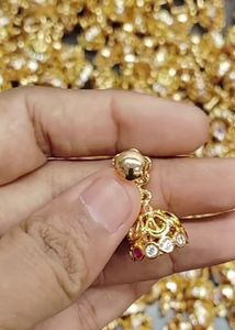5 metals Golden Jhumka &amp; Chandbali Earri