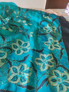 Light Weight Party Wear Saree With Stitched Blouse