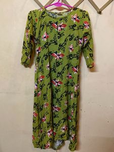 Green Floral Print Kurta