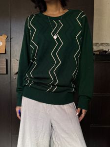 Dark green knit sweater