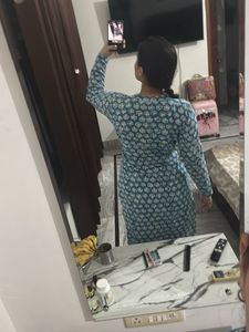 Stylish Teal Printed Kurta