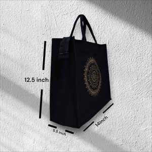 BEAUTIFUL (Rangoli) CANVAS BLACK TOTE/GIFTING BAG
