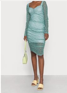 Chic Floral Print Mesh Dress