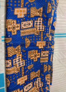 Vibrant Blue Printed Fabric