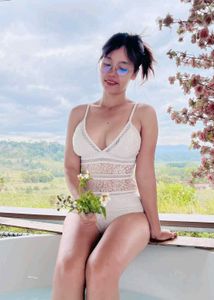Elegant White Lace One-Piece Swimsuit