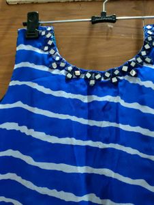 Stunning Blue Leheriya kurti navratri special