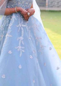 Embroidered Desginer Gown With Free Gold Nose Pin