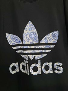 Adidas Black T-Shirt with Paisley Logo