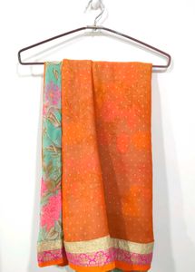 Georgette Floral Multicolour Festive Wear Saree