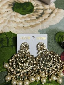 Exquisite Indian Earrings with Pearls
