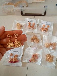 Beautiful Gold Tone Jhumka Earrings