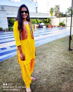 Vibrant Yellow Kurta Set with Jacket