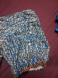 Blue Printed saree
