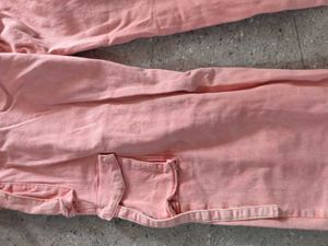 High waisted Pink cargo pant