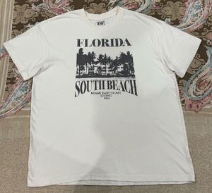 DNMX White Florida South Beach Graphic T-Shirt