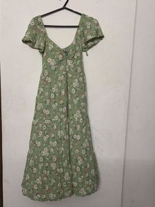 Light Green Floral Maxi Dress