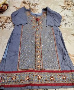 Heavy Mirror Embroidered Suit without DUPATTA
