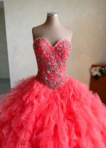 Stunning Coral Tiered Ball Gown👑👰🎀🫶