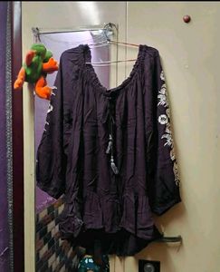 Boho Embroidered Peasant Top