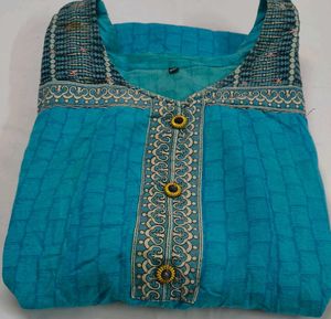 Stunning Blue Embroidered Kurta