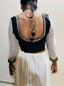 Elegant Black & White Blouse Lehnga New Wdt Tag