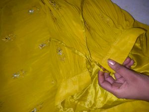 Mustard Yellow Embroidered Lehenga Choli Set